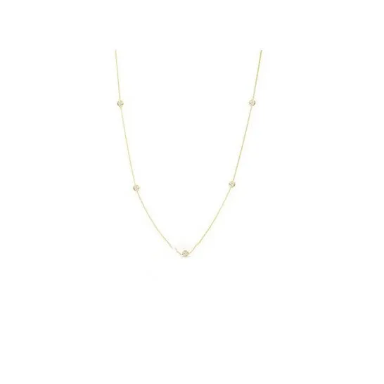 Necklaces Original Roberto Coin Diamonds By The Inch Yellow Gold Diamond 5 Station Necklace JMS always Necklaces Original Roberto Coin Diamonds By The Inch Yellow Gold Diamond 5 Station Necklace JMS always