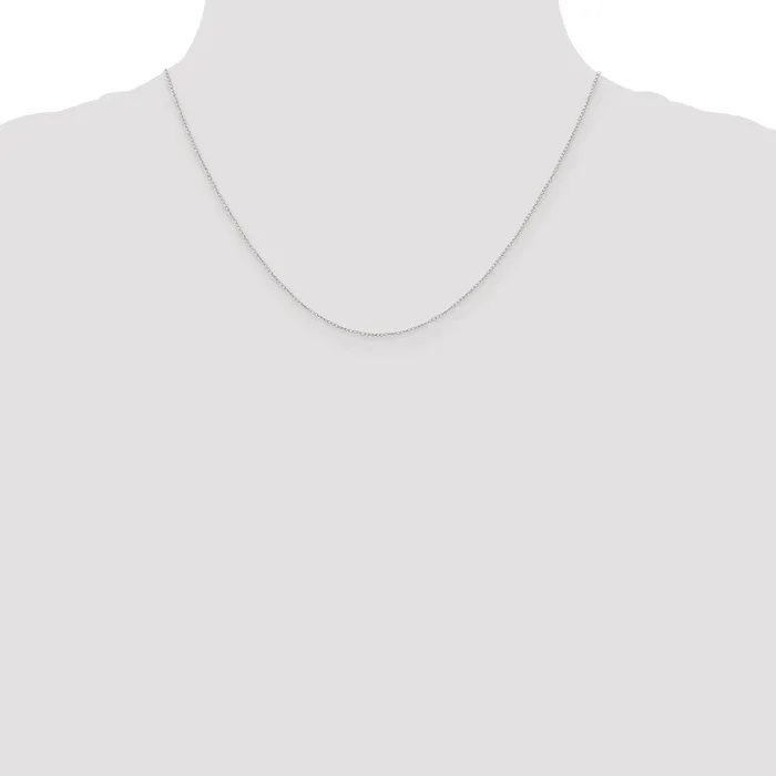Necklaces QGold 10k White Gold 42mm Carded Curb Chain Necklace Necklaces QGold 10k White Gold 42mm Carded Curb Chain Necklace