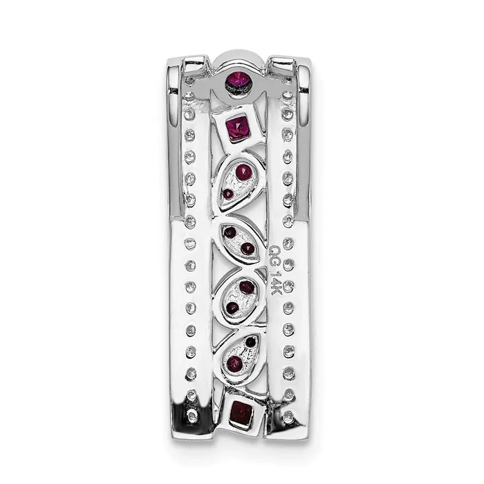 Necklaces Solid 14k White Gold Simulated CZ and 24 Ruby Fancy Chain Slide Goldia Necklaces Solid 14k White Gold Simulated CZ and 24 Ruby Fancy Chain Slide Goldia