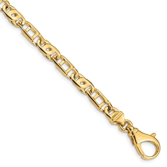 Necklaces Solid 14K Yellow Gold 24 inch 55mm Hand Polished Fancy Link with Fancy Lobster Clasp Chain Necklace MDS Necklaces Solid 14K Yellow Gold 24 inch 55mm Hand Polished Fancy Link with Fancy Lobster Clasp Chain Necklace MDS