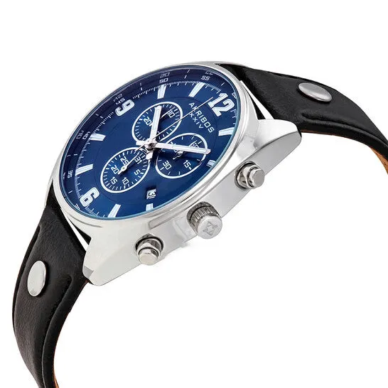 Original Akribos XXIV Blue Dial Mens Chronograph Leather Watch AK969BKBU JMS always Watches Original Akribos XXIV Blue Dial Mens Chronograph Leather Watch AK969BKBU JMS always Watches