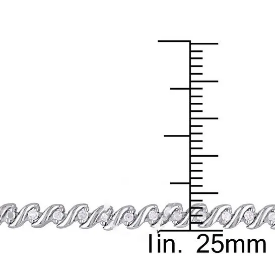 Original AMOUR 12 CT TW Diamond Sshape Tennis Bracelet In Sterling Silver JMS always Bracelets Original AMOUR 12 CT TW Diamond Sshape Tennis Bracelet In Sterling Silver JMS always Bracelets