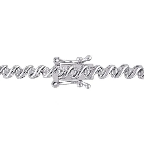 Original AMOUR 12 CT TW Diamond Sshape Tennis Bracelet In Sterling Silver JMS always Bracelets Original AMOUR 12 CT TW Diamond Sshape Tennis Bracelet In Sterling Silver JMS always Bracelets