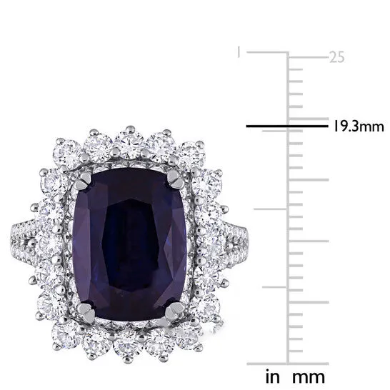 Original Amour 1 34 CT TW Diamond and 6 15 CT TGW Purple Spinel Halo Split Shank Cocktail Ring in 14k White Gold JMS always Rings Original Amour 1 34 CT TW Diamond and 6 15 CT TGW Purple Spinel Halo Split Shank Cocktail Ring in 14k White Gold JMS always Rings