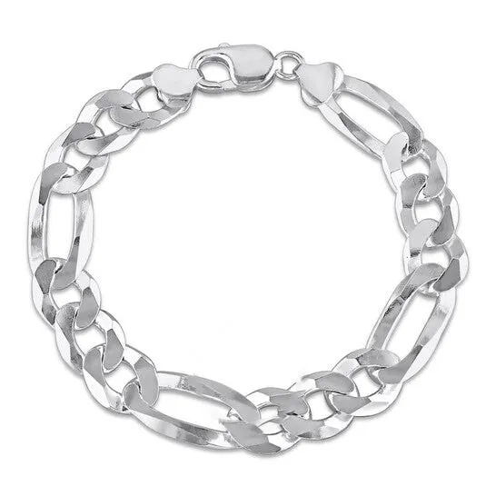 Original AMOUR 123mm Flat Figaro Chain Bracelet In Sterling Silver 9 In JMS always Bracelets Original AMOUR 123mm Flat Figaro Chain Bracelet In Sterling Silver 9 In JMS always Bracelets
