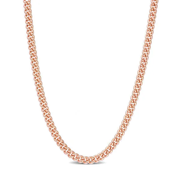 Original AMOUR 44mm Curb Link Chain Necklace In Rose Plated Sterling Silver 16 In JMS always Necklaces Original AMOUR 44mm Curb Link Chain Necklace In Rose Plated Sterling Silver 16 In JMS always Necklaces