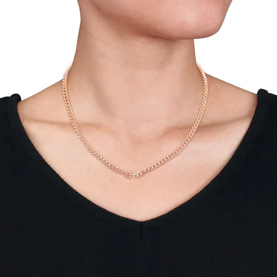 Original AMOUR 44mm Curb Link Chain Necklace In Rose Plated Sterling Silver 16 In JMS always Necklaces Original AMOUR 44mm Curb Link Chain Necklace In Rose Plated Sterling Silver 16 In JMS always Necklaces