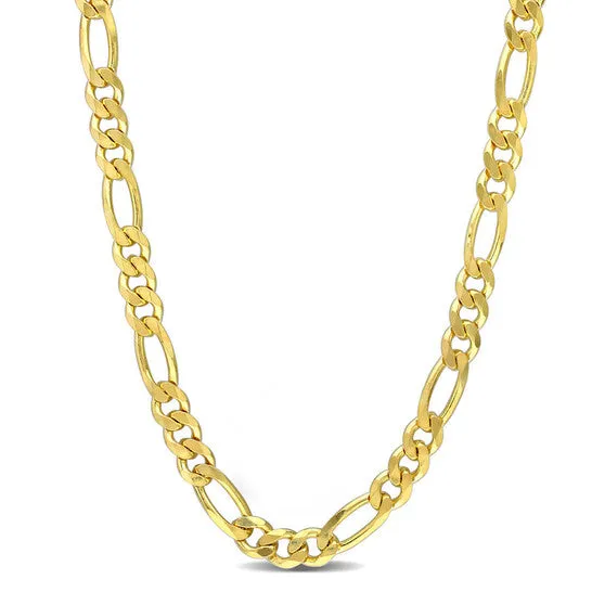 Original AMOUR 55mm Figaro Chain Necklace In Yellow Plated Sterling Silver 24 In JMS always Necklaces