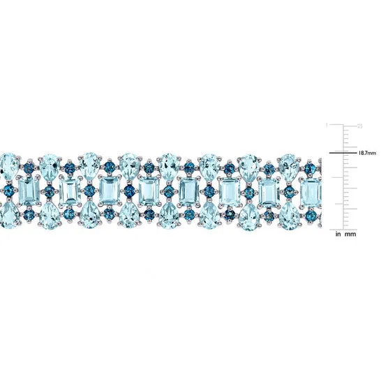 Original AMOUR 63 110 CT TGW London Sky Blue Topaz Cuff Bracelet In Sterling Silver JMS always Bracelets Original AMOUR 63 110 CT TGW London Sky Blue Topaz Cuff Bracelet In Sterling Silver JMS always Bracelets