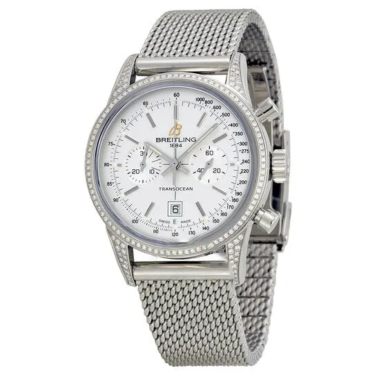Original Breitling Transocean Chronograph Silver Dial Stainless Steel Unisex Watch A4131063G757SS JMS always Bracelets Original Breitling Transocean Chronograph Silver Dial Stainless Steel Unisex Watch A4131063G757SS JMS always Bracelets