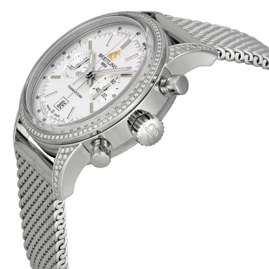 Original Breitling Transocean Chronograph Silver Dial Stainless Steel Unisex Watch A4131063G757SS JMS always Bracelets Original Breitling Transocean Chronograph Silver Dial Stainless Steel Unisex Watch A4131063G757SS JMS always Bracelets
