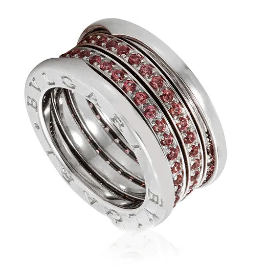 Original Bvlgari 18k White Gold Double Band Sapphire Ring Brand Size 52 JMS always Rings Original Bvlgari 18k White Gold Double Band Sapphire Ring Brand Size 52 JMS always Rings