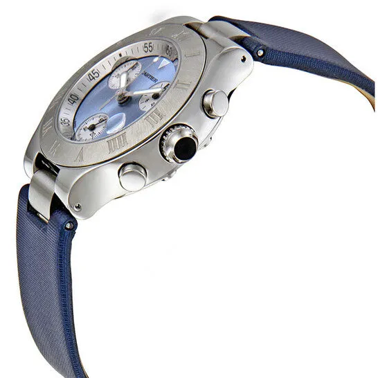 Original Cartier Chronoscaph Silvered Blue Sunburst Dial Chronograph Ladies Watch W1020013 JMS always Watches Original Cartier Chronoscaph Silvered Blue Sunburst Dial Chronograph Ladies Watch W1020013 JMS always Watches