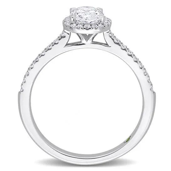 Original Created Forever 1 CT TW Oval Round Lab Created Diamond with Tsavorite Accent Halo Engagement Ring in 14k White Gold JMS always Rings Original Created Forever 1 CT TW Oval Round Lab Created Diamond with Tsavorite Accent Halo Engagement Ring in 14k White Gold JMS always Rings