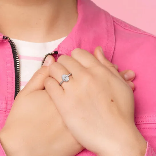 Original Created Forever 1 CT TW Oval Round Lab Created Diamond with Tsavorite Accent Halo Engagement Ring in 14k White Gold JMS always Rings Original Created Forever 1 CT TW Oval Round Lab Created Diamond with Tsavorite Accent Halo Engagement Ring in 14k White Gold JMS always Rings