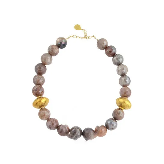 Original Devon Leigh 18k Gold Plated Brass Orange Moonstone Collar Necklace N6156 JMS always Necklaces Original Devon Leigh 18k Gold Plated Brass Orange Moonstone Collar Necklace N6156 JMS always Necklaces