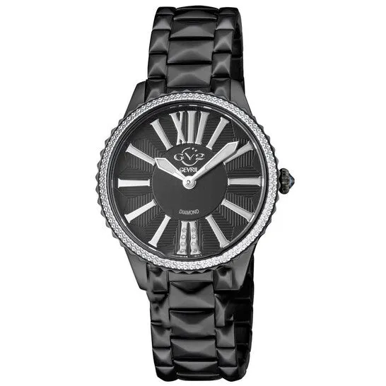 Original GV2 by Gevril Siena Quartz Black Dial Ladies Watch 11724 JMS always Watches