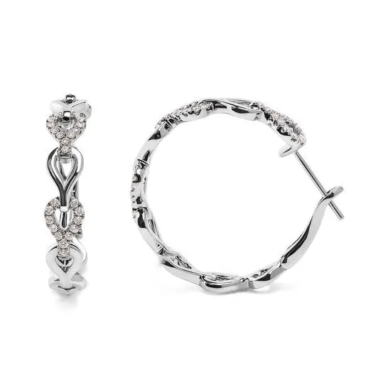Original Haus of Brilliance 14K White Gold 12 Cttw Diamond Open Link Hoop Earrings GH Color SI1SI2 Clarity JMS always Earrings Original Haus of Brilliance 14K White Gold 12 Cttw Diamond Open Link Hoop Earrings GH Color SI1SI2 Clarity JMS always Earrings