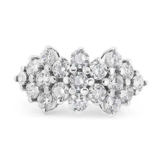 Original Haus of Brilliance 14K White Gold 40 Cttw Diamond Multi Row Scatter Band Ring IJ Color I1I2 Clarity JMS always Rings