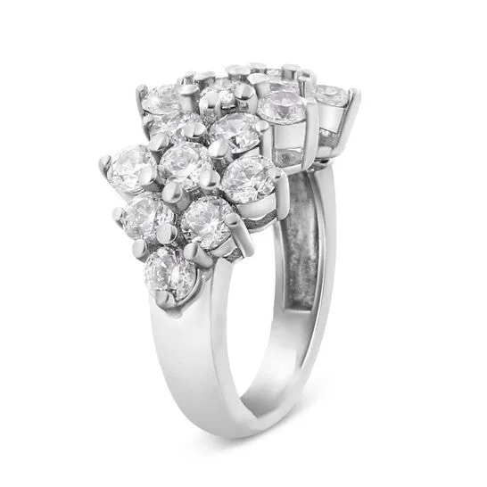 Original Haus of Brilliance 14K White Gold 40 Cttw Diamond Multi Row Scatter Band Ring IJ Color I1I2 Clarity JMS always Rings