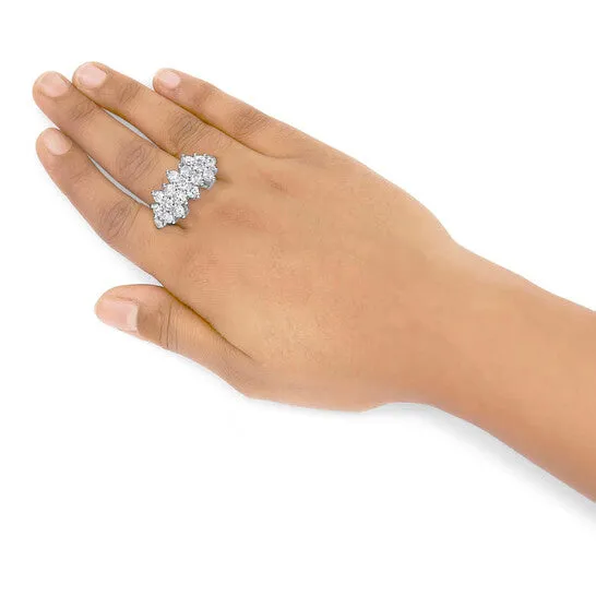 Original Haus of Brilliance 14K White Gold 40 Cttw Diamond Multi Row Scatter Band Ring IJ Color I1I2 Clarity JMS always Rings