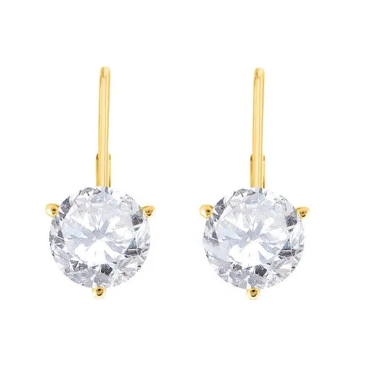 Original Maulijewels 060 Carat Round White Diamond Three Prongs Set Martini Leverback Earrings In 14K Solid Yellow Gold JMS always Earrings Original Maulijewels 060 Carat Round White Diamond Three Prongs Set Martini Leverback Earrings In 14K Solid Yellow Gold JMS always Earrings