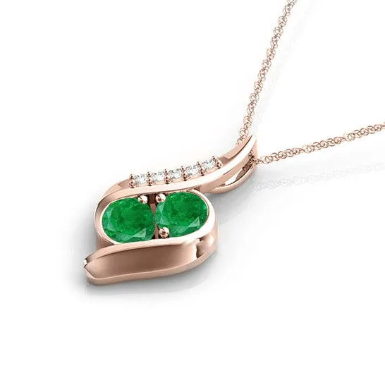 Original Maulijewels 100 Carat Round Emerald White Diamond Gemstone Pendant In 14K Rose Gold With 18 14k Rose Gold Plated Sterling Silver Box Chain JMS always Necklaces Original Maulijewels 100 Carat Round Emerald White Diamond Gemstone Pendant In 14K Rose Gold With 18 14k Rose Gold Plated Sterling Silver Box Chain JMS always Necklaces