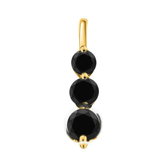 Original Maulijewels 200 Carat Round Black Diamond Three Stone Pendant Necklace In 10K Yellow Gold With 18 Gold Plated 925 Sterling Silver JMS always Necklaces Original Maulijewels 200 Carat Round Black Diamond Three Stone Pendant Necklace In 10K Yellow Gold With 18 Gold Plated 925 Sterling Silver JMS always Necklaces
