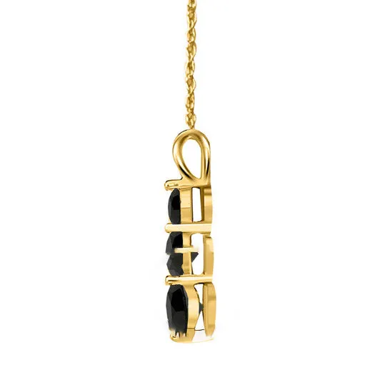 Original Maulijewels 200 Carat Round Black Diamond Three Stone Pendant Necklace In 10K Yellow Gold With 18 Gold Plated 925 Sterling Silver JMS always Necklaces Original Maulijewels 200 Carat Round Black Diamond Three Stone Pendant Necklace In 10K Yellow Gold With 18 Gold Plated 925 Sterling Silver JMS always Necklaces