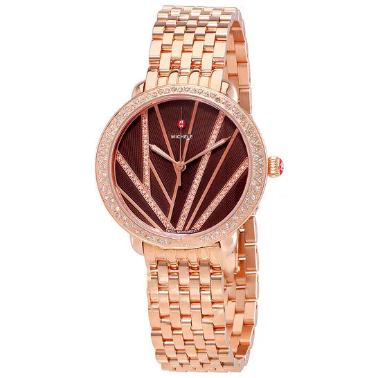 Original Michele Serein Mid City Lights Rose GoldTone Diamond Ladies Watch MWW21B000113 JMS always Rings Original Michele Serein Mid City Lights Rose GoldTone Diamond Ladies Watch MWW21B000113 JMS always Rings