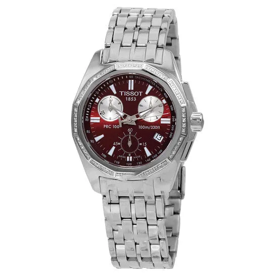 Original Tissot PRC 100 TSport Chronograph Quartz Diamond Red Dial Ladies Watch T22148681 JMS always Watches Original Tissot PRC 100 TSport Chronograph Quartz Diamond Red Dial Ladies Watch T22148681 JMS always Watches