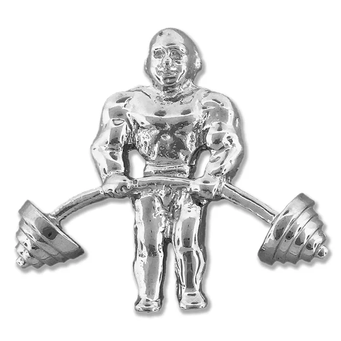 PreStyled Sets Goldia 14K Gold Bodybuilder Barbell Pendant Slide