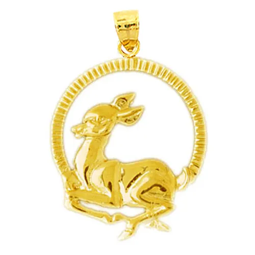 PreStyled Sets Goldia 14K Gold Encircled Deer Pendant