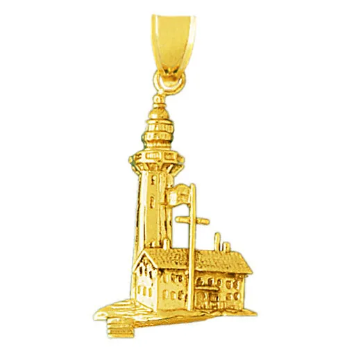 PreStyled Sets Goldia 14K Gold Historic Pemaquid Point Lighthouse Pendant PreStyled Sets Goldia 14K Gold Historic Pemaquid Point Lighthouse Pendant