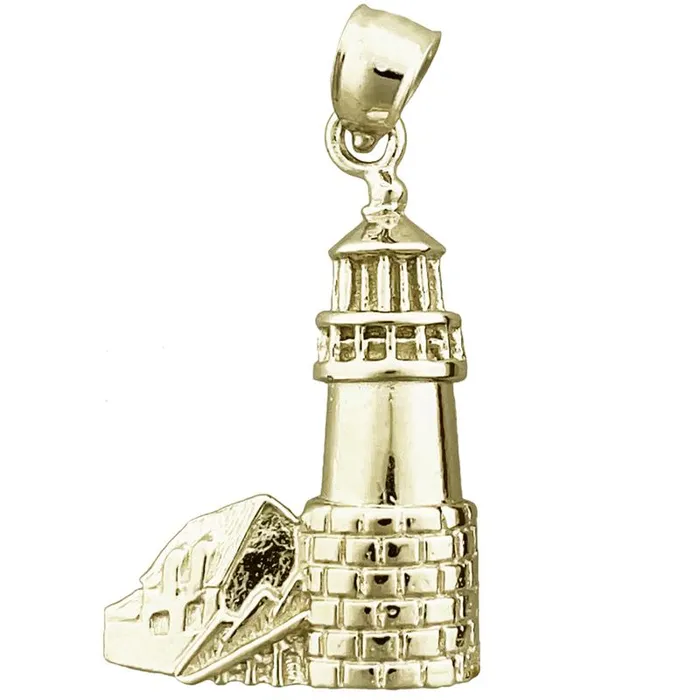 PreStyled Sets Goldia 14K Gold Marshall Point Maine Lighthouse Pendant