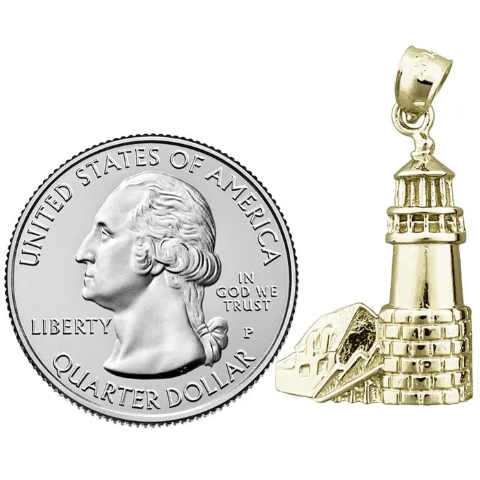 PreStyled Sets Goldia 14K Gold Marshall Point Maine Lighthouse Pendant