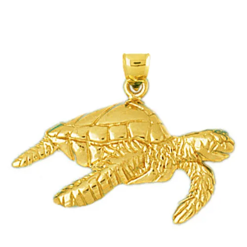 PreStyled Sets Goldia 14K Gold Side View Sea Turtle Pendant