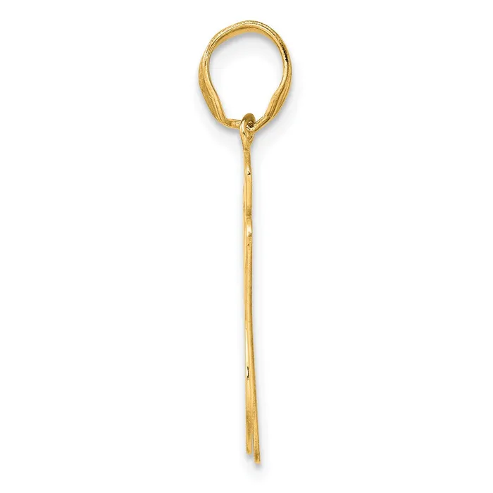PreStyled Sets Goldia 14k Yellow Gold Brushed Border Script Number 87 Pendant