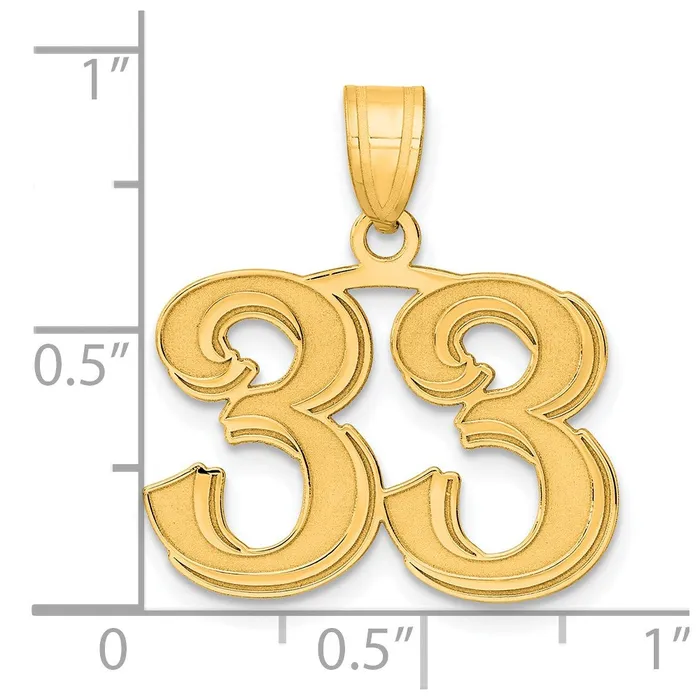 PreStyled Sets Goldia 14k Yellow Gold Polished Etched Number 33 Pendant