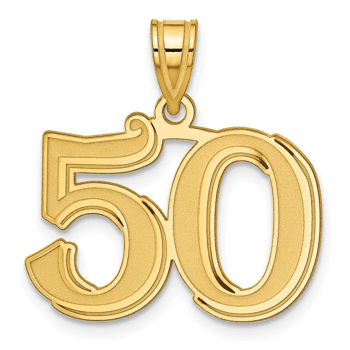 PreStyled Sets Goldia 14k Yellow Gold Polished Etched Number 50 Pendant