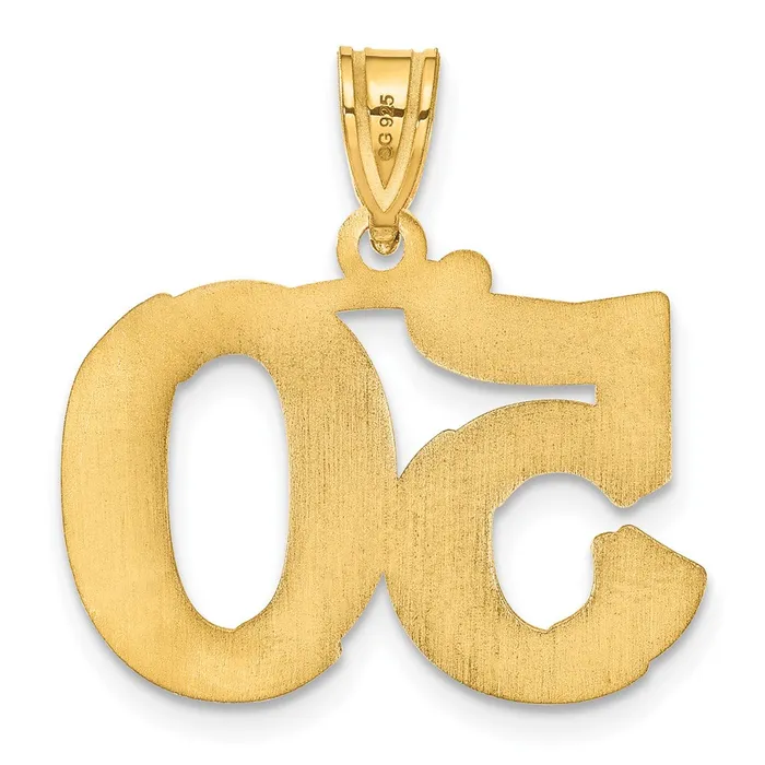 PreStyled Sets Goldia 14k Yellow Gold Polished Etched Number 50 Pendant