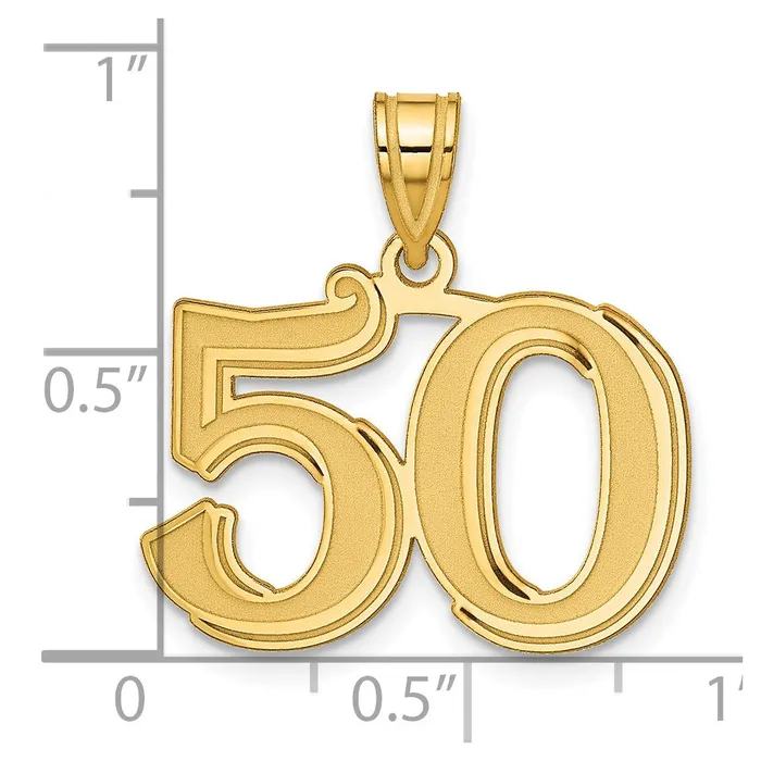 PreStyled Sets Goldia 14k Yellow Gold Polished Etched Number 50 Pendant
