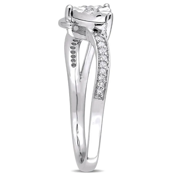 Rings 010 CT TW Natural Diamond Heart Bypass Promise Ring in Solid 10K TwoTone Gold Goldia Rings 010 CT TW Natural Diamond Heart Bypass Promise Ring in Solid 10K TwoTone Gold Goldia