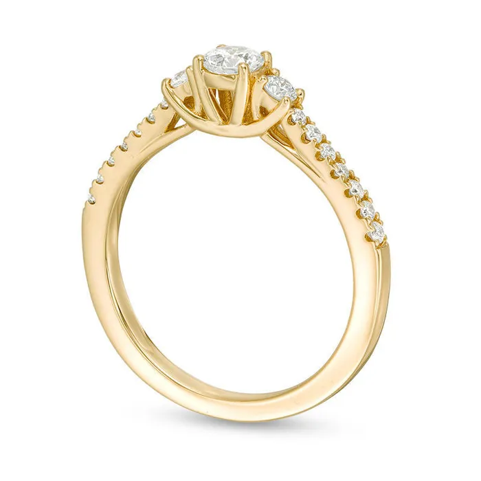 Rings 050 CT TW Certified Natural Diamond Three Stone Engagement Ring in Solid 14K Gold II1 Goldia Rings 050 CT TW Certified Natural Diamond Three Stone Engagement Ring in Solid 14K Gold II1 Goldia