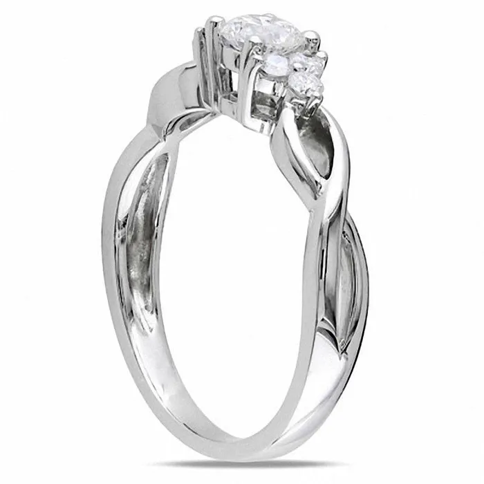 Rings 050 CT TW Natural Diamond Braid Ring in Solid 14K White Gold Goldia Rings 050 CT TW Natural Diamond Braid Ring in Solid 14K White Gold Goldia