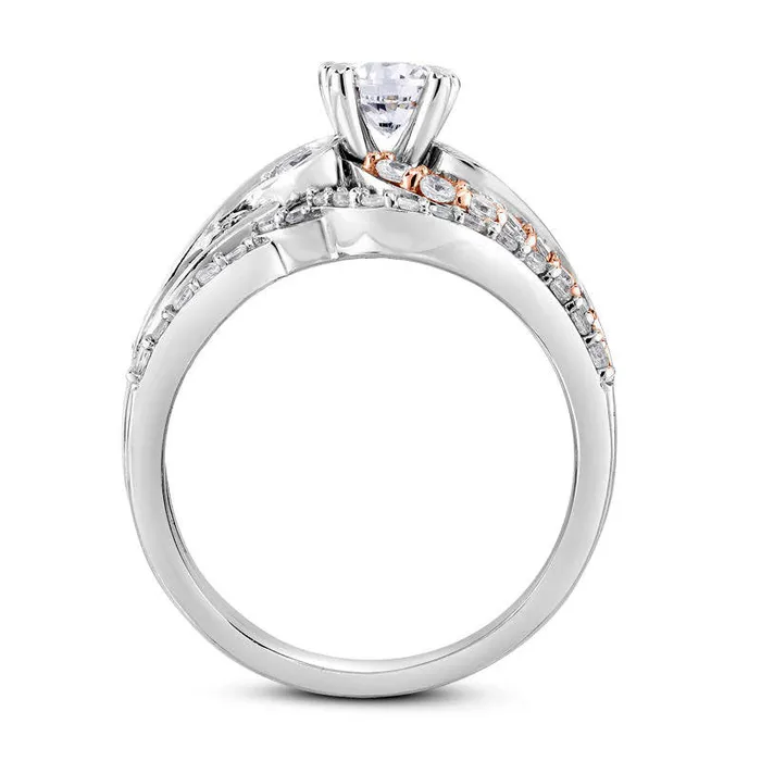 Rings 10 CT TW Natural Diamond Bypass Bridal Engagement Ring Set in Solid 14K TwoTone Gold Goldia Rings 10 CT TW Natural Diamond Bypass Bridal Engagement Ring Set in Solid 14K TwoTone Gold Goldia