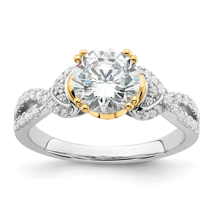 Rings 150ct CZ Solid Real 14k Twotone Polish 1 12ct Round Engage Dia Ring Goldia Rings 150ct CZ Solid Real 14k Twotone Polish 1 12ct Round Engage Dia Ring Goldia