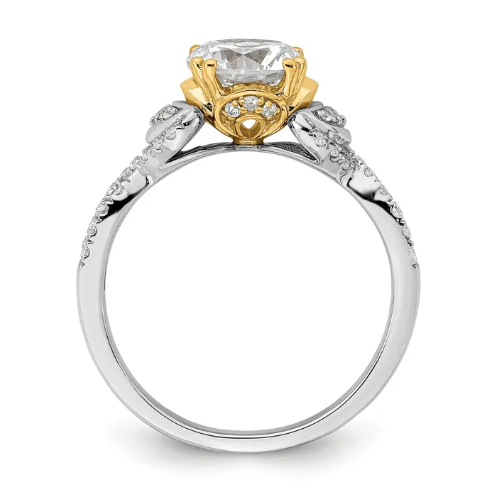 Rings 150ct CZ Solid Real 14k Twotone Polish 1 12ct Round Engage Dia Ring Goldia