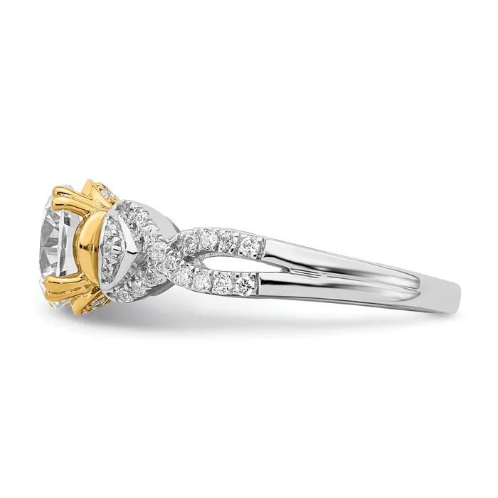 Rings 150ct CZ Solid Real 14k Twotone Polish 1 12ct Round Engage Dia Ring Goldia