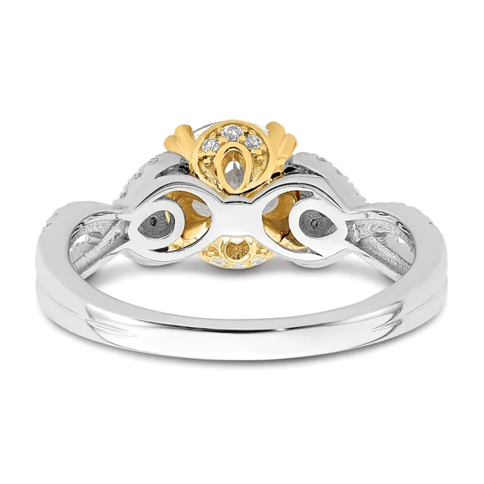 Rings 150ct CZ Solid Real 14k Twotone Polish 1 12ct Round Engage Dia Ring Goldia